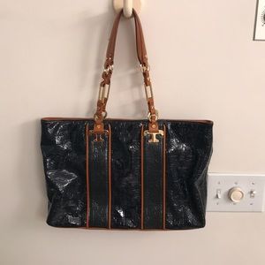 Great condition Tory Burch Navy Blue Tote Purse